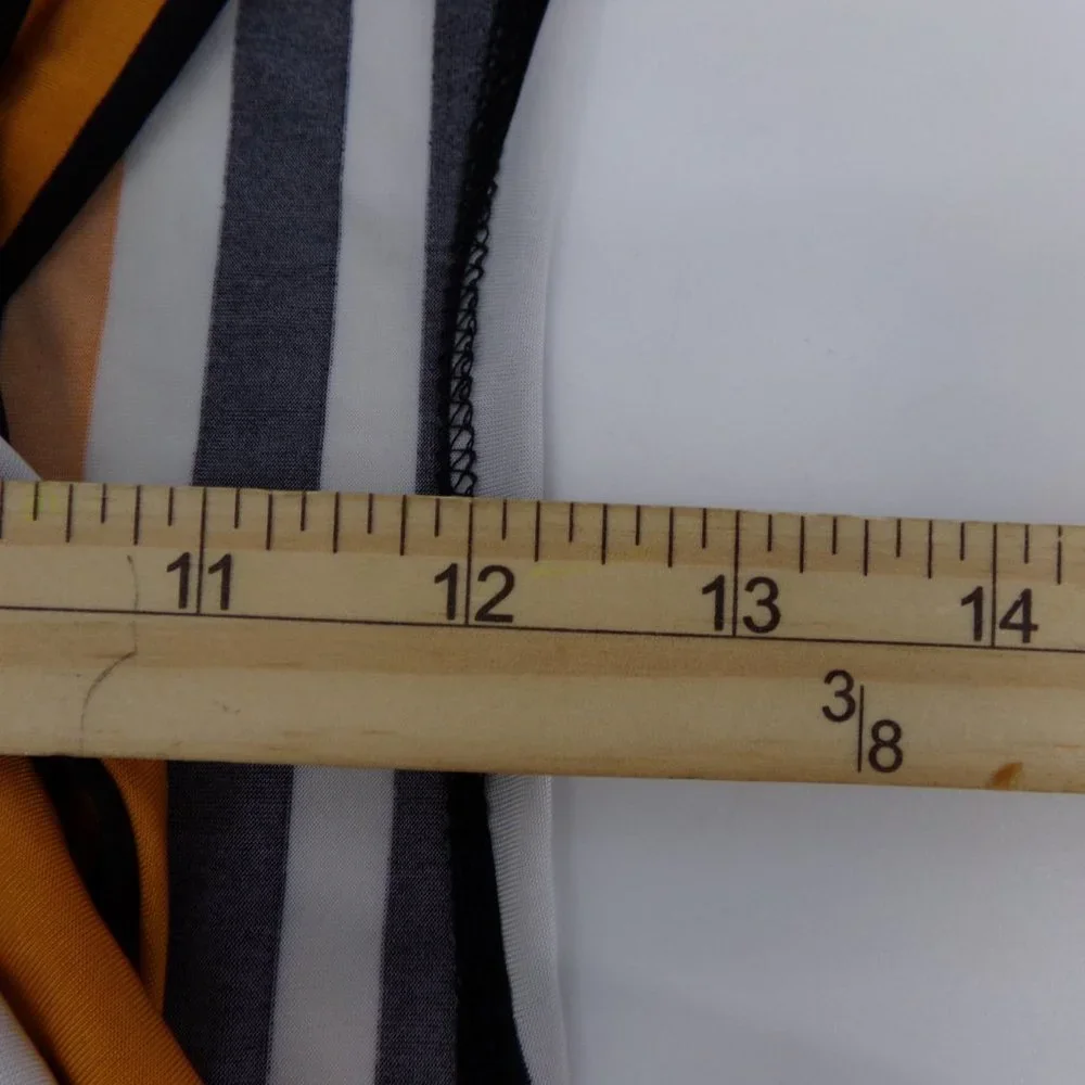 kimcine curve Women's Crop top stripe with a twist size SM orange and black - Picture 8 of 9